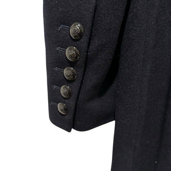 L'wren Scott Tuxedo Terrace Coat Women's Size 46 Dark Blue Wool Long Runway 2010 - Picture 9 of 11